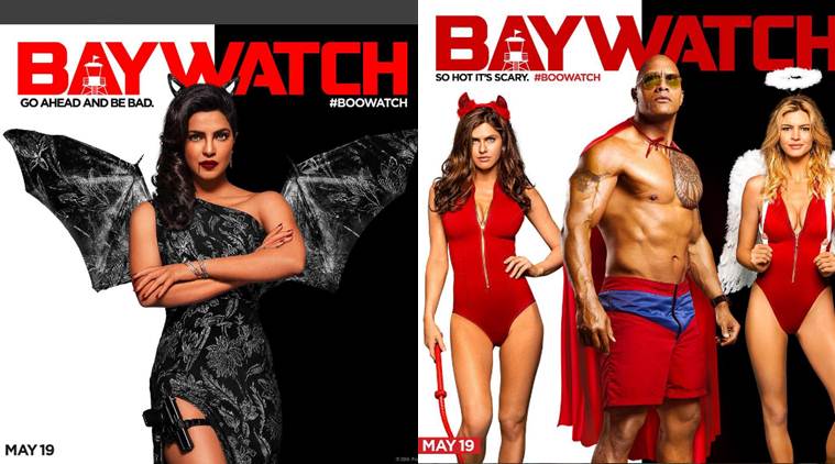 Baywatch New Posters Priyanka Chopra Dwayne ‘the Rock Johnson Wish Fans Happy Halloween See