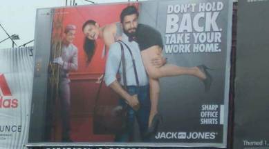 ranveer singh, ranveer singh advertisment, ranveer singh jack and jones, ranveer singh billboard, ranveer singh sexist poster, jack and hones ranveer singh ad, ranveer singh ad, ranveer singh dont hold back, ranveer singh masculinity, ranveer singh controversy, india news