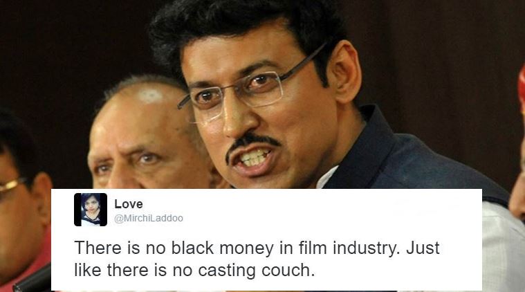 demonetisation, demonetisation effect, rajyavardhan rathore black money, rathore black money comment, rathore trolled black money comment, demonetisation effects in india, black money in bollywood, indian express, indian express news, indian express trending, viral