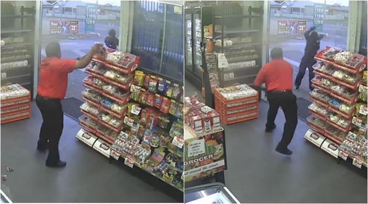 Watch: Australian shop attendant scares away armed robber using fistful ...