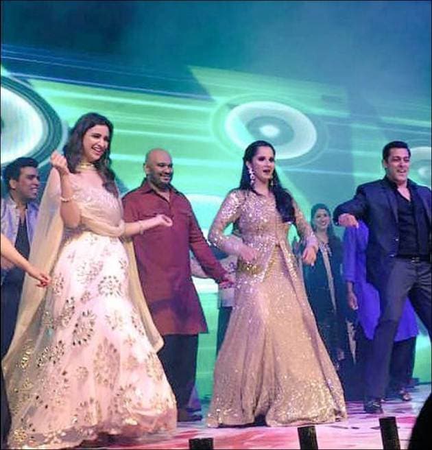 Salman Khan Salman Khan dance, Salman photos, Sania Mirza, Sania Mirza sister's sangeet, Parineeti Chopra