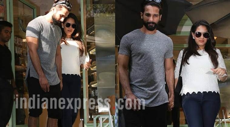 Shahid Kapoor- Mira Rajput spotted at Bandra's cafe in Mumbai. (Photo credit: Varinder Chawla)