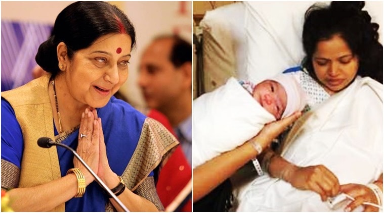 sushma swaraj, sushma swaraj twitter, sushma swaraj twitter help, sushma swaraj twitter response, sushma swaraj on twiiter, sushma swaraj helps widowed mother and newborn, sushma swaraj helps mother in USA, sushma swaraj social media, sushma swaraj external affairs minister, indian express, indian express news, indian express trending, trending, viral news