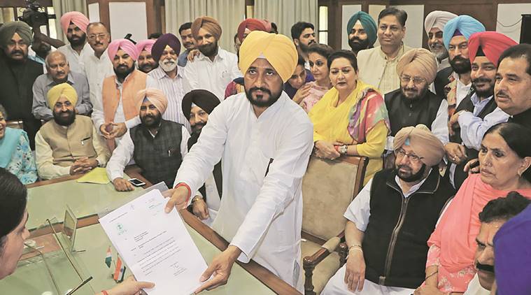 SYL canal issue, Punjab Haryana water dispute, water dispute, Congress MLAs resigns, Punjab Congress MLAs resign, Badal government, Punjab CM badal, Supreme Court decision, Pranab Mukherjee, indian express news