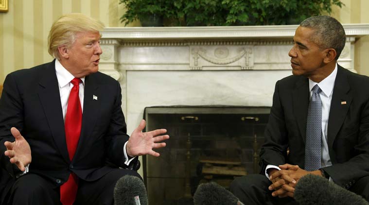US President Barack Obama meets with President-elect Donald Trump (L) in the Oval Office of the White House in Washington November 10, 2016. (Reuters)