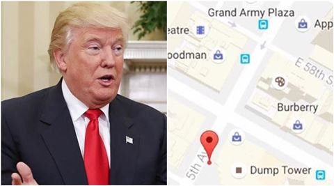 Tweeple couldn’t resist taking a dig at the #DumpTowers Google maps search