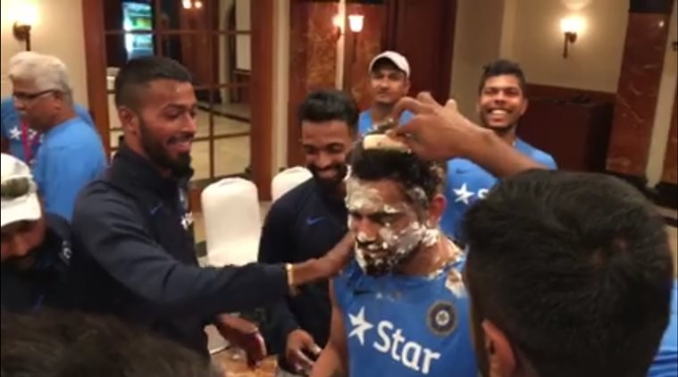 Virat Kohli Gets ‘cake Massage From Indian Cricket Team On His 28th Birthday See Video India 0190