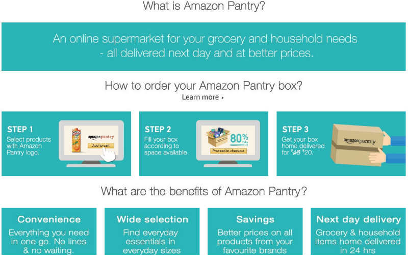 Amazon India expands grocery, household service to 6 more cities