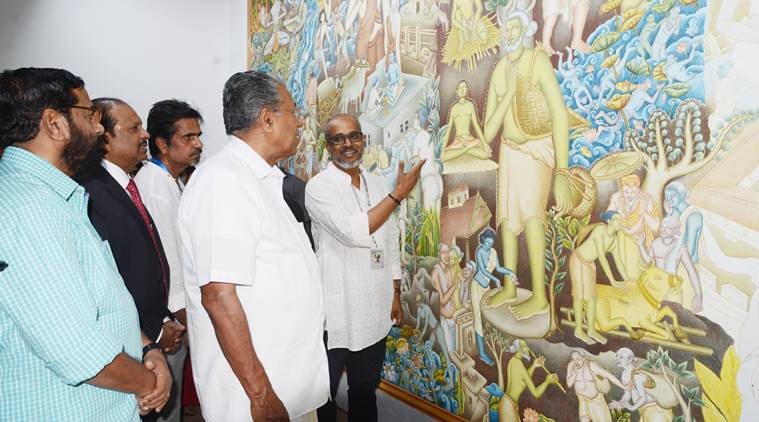 Kochi-Muziris Biennale, Kochi-Muziris Biennale 2016, KMB 2016, Kerala chief minister Pinarayi Vijayan, Parade Ground, Fort Kochi, Sudarshan Shetty, Riyas Komu, indian express, indian express news