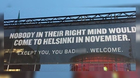 Finland's hilarious ad welcoming tourists is just another in a list of wacky road signs | Trending News,The Indian Express Finland's hilarious ad welcoming tourists is just another in a list of wacky road signs | Trending News,The Indian Express
