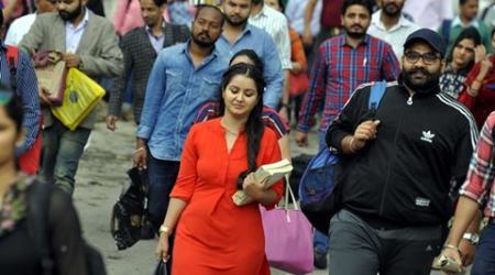 Candidates after appearing in All India Bar Council Exam in Chandigarh on Sunday, March 06 2016. Express Photo by Sahil Walia *** Local Caption *** Candidates after appearing in All India Bar Council Exam in Chandigarh on Sunday, March 06 2016. Express Photo by Sahil Walia