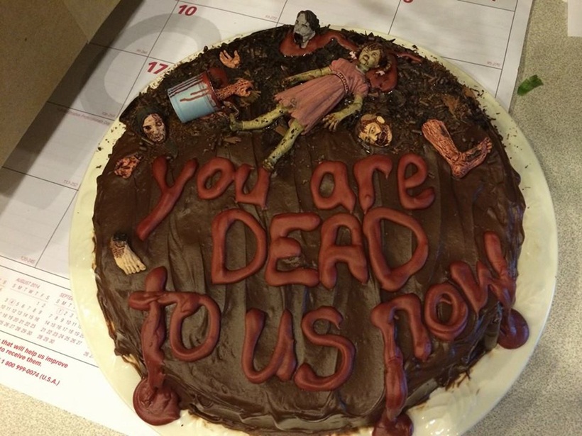 Today is my last day and my coworkers got me a going away cake. It's black  and brown because I'm 