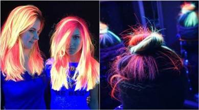 neon hair, rainbow hair, glow in the dark hair, hair trends, hair colour trends, neon hair colour trend, neon hair dye, neon glowing hair colours, hair fashion, 2016 fashion trends, lifestyle news, latest news, indian express