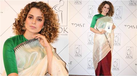 kangana Ranaut, kangana ranaut sari look, manipuri saree, manipuri phanek, kangana ranaut style, manipuri saree, celebrity fashion, bollywood fashion, fashion news, lifestyle news, indian express