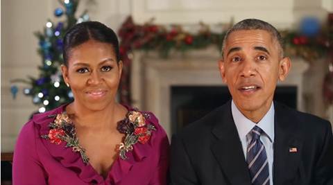 christmas, barack obama, michelle obama, white house, white house christmas message, obama final christmas message, obamas 2016 christmas message, christmas news, world news, latest news, Indian express