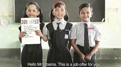 Barack Obama, Obama, US president Obama, BMC's school, Natwar Nagar Mumbai Public, mumbai school children, school children, obama job offer, obama teacher job offer, indian express news
