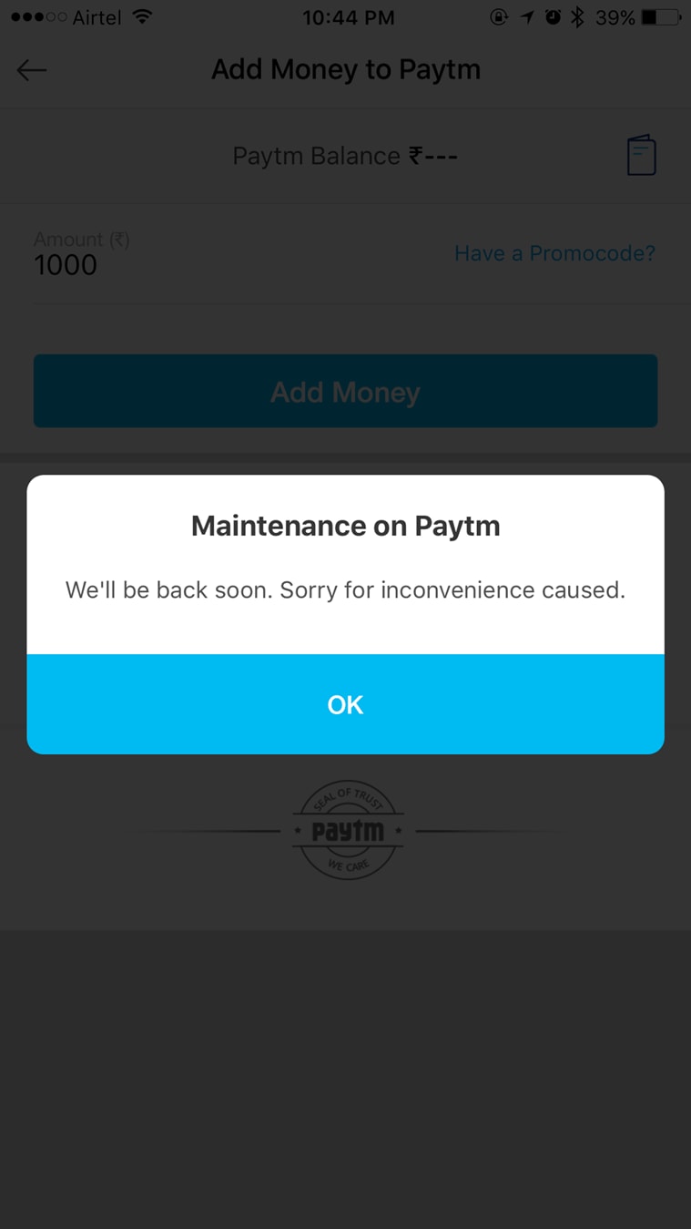 paytm, paytm outage, paytm not working, paytm service unavailable, demonetisation, patym transaction not working, DEMONTISATION PAYTM, latest news, latest india news
