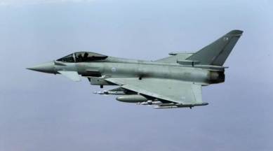 A British Royal Air Force Typhoon aircraft. It is Britains front line air-superiority fighter and currently four plane are stationed in Japan. (Source: Reuters)