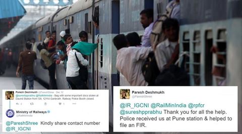 Railways helps Pune man who tweeted after his friend’s bag got stolen ...