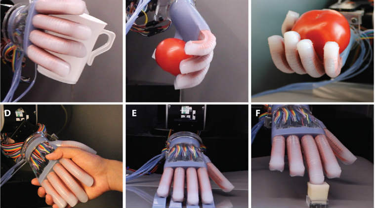 robotic hand, soft robotic hand, surrounding sensing robot, robot tactile sensing, sesnors in robot, optical waveguides robot, optoelectronic prosthesis, robot prostectic hand, science, science news