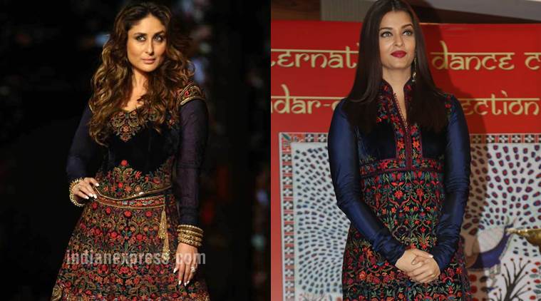 Both Kareena Kapoor Khan (L) and Aishwarya Rai Bachchan in Rohit Bal. (Source: Express photos)