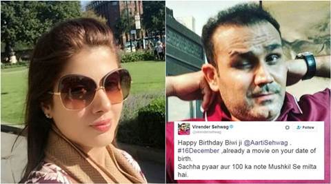 Virender Sehwag’s birthday wish to his wife Aarti set off jokes on demonetisation
