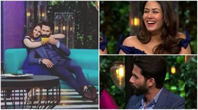 Shahid Kapoor, Mira Rajput, Koffee With Karan, Koffee With Karan season 5, Koffee With Karan shahid kapoor, shahid kapoor Koffee With Karan, Koffee With Karan mira rajput, shahid kapoor mira rajput, mira rajput shahid kapoor, shahid mira, mira shahid mira, entertainment news, karan johar shahid kapoor, shahid kapoor karan johar, kwk shahid mira, Koffee With Karan shahid mira, shahid mira Koffee With Karan, Koffee With Karan shahis kapoor, indian express, indian express news