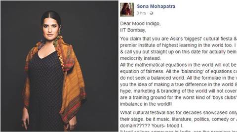 Sona Mohapatra slams IIT-Bombay for asking her to ‘get a man’ so she can perform