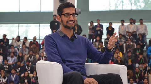 nederlag bifald hver gang Google CEO Sundar Pichai in India; special event on SMEs on January 4 |  Technology News,The Indian Express