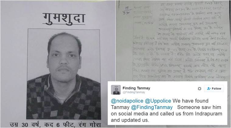 Tanmay Upadhyay was found after someone spotted the tweets on social media