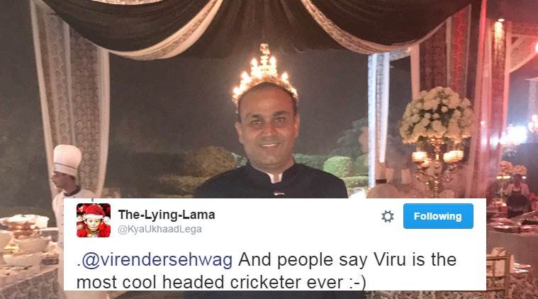 What do you see in this picture of Virender Sehwag? 