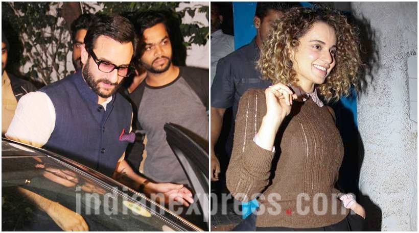 rangoon, rangoon special screening, saif ali khan, kangana ranaut