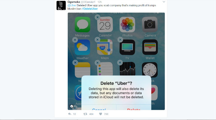 Uber, #deleteUber, hashtag DeleteUber, DeleteUber trend, DeleteUber Twitter, DeleteUber Facebook, Trump immigration order, Trump Muslim ban, Trump order banning Muslim, Trump executive order protest, Uber app, technology, technology news 