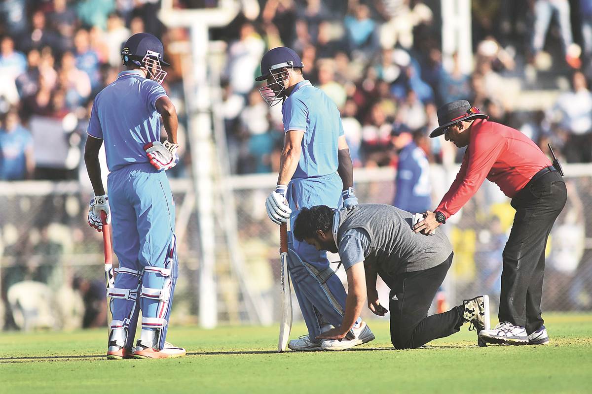 India A Vs England Xi Old Ms Dhoni Bats Like Ms Dhoni Of Old Sports News The Indian Express