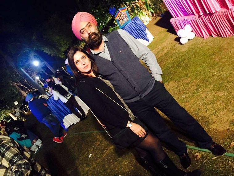 Dimpal Bawa with her husband.