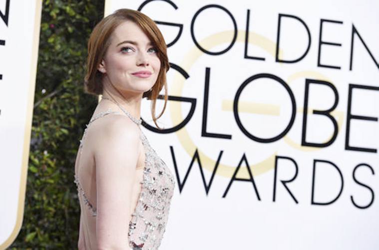 Emma Stone arrives at the 74th annual Golden Globe Awards at the Beverly Hilton Hotel on Sunday, Jan. 8, 2017, in Beverly Hills, Calif. (Photo by Jordan Strauss/Invision/AP)