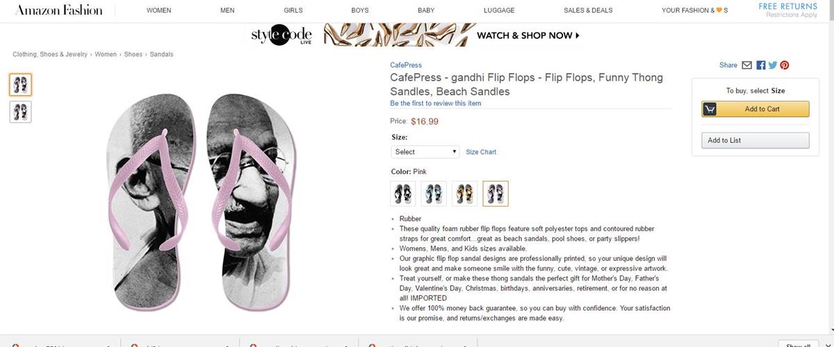 Not only Indian flag doormats Amazon also has flip flops with Gandhi image India News The Indian Express