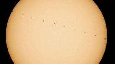 ISS, Transit across the Sun, International Space Station, NASA, Orbital Space station photograph, Orbit, Space, Science, Science news