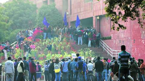 jnu, jnu admission, jnu admission agitation, jnu mphil admission, Jawaharlal Nehru University, delhi news, indian express news, india news