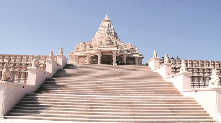 Foundation of the Rs 60-crore Khodaldham temple complex was laid in 2012. Chirag Chotaliya