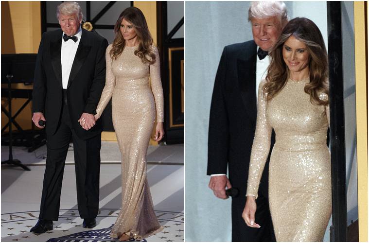 Melania Trump looks like a vision in white at Trump s inaugural ball Fashion News The Indian Express