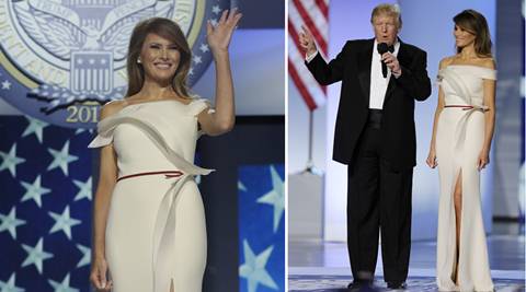 Melania trump outlet on inauguration dress