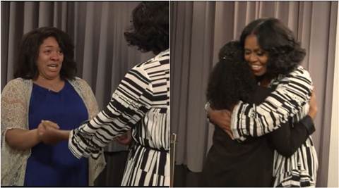michelle obama, jimmy fallon show, michelle obama video, obama farewell video, obama farewell message, michelle obama fareweel message, fans michelle obama farewell message, michelle obama surprise people, viral video, latest news, indian express