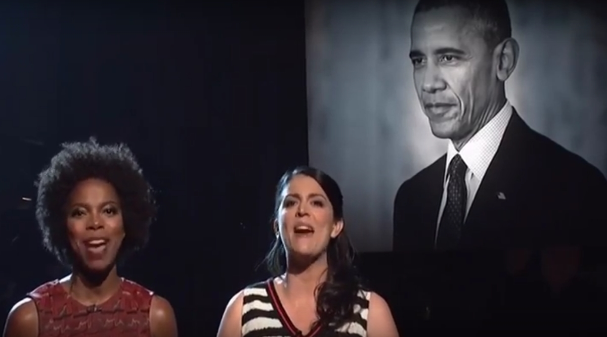 Watch Aziz Ansari Snl Cast Thank Barack Obama With A To Sir