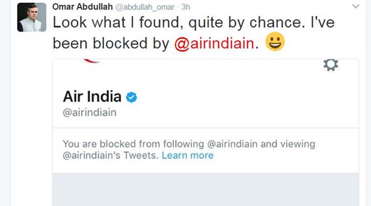omar abdullah, omar abdullah twitter, air india, air india twitter, omar air india, omar abdullah air india, air india tickets, air india flights