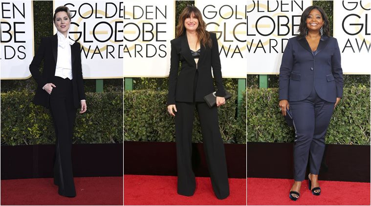 golden globes 2017, evan rachel wood golden globes, best dressed golden globes, worst dressed golden globes, evan rachel wood golden globes, octavia spencer suit golden globes, Kathryn hahn suit golden globes, diane keaton golden globes, indian express, indian express news, trending, lifestyle