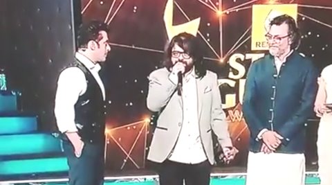 pritam, editing error, star guilds award, sahil shah, pritam double in video, pritam star guilds award editing error, indian express, indian express news, viral videos