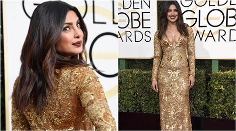 Tripura Teen Xxx - Priyanka Chopra's gold avatar at the Golden Globe Awards gets a split  reaction | Lifestyle News,The Indian Express