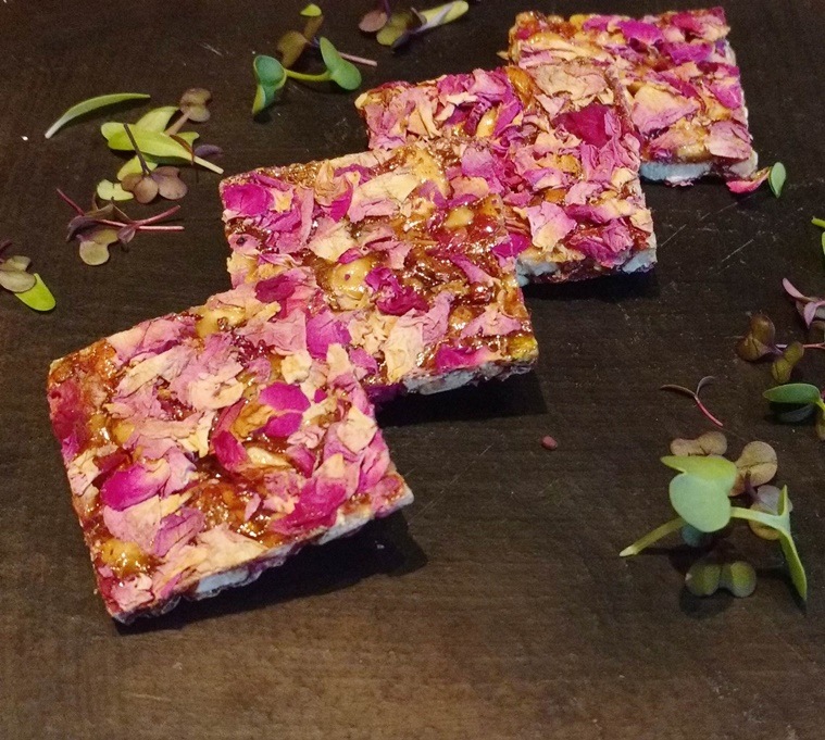 Enjoy some rose and almond chikki this Lohri.