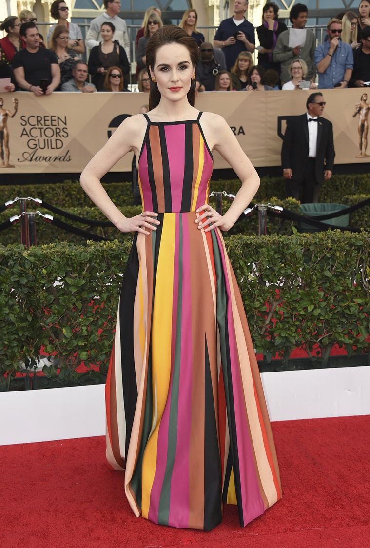 Michelle Dockery arrives at the 23rd annual Screen Actors Guild Awards at the Shrine Auditorium & Expo Hall on Sunday, Jan. 29, 2017, in Los Angeles. (Photo by Jordan Strauss/Invision/AP)